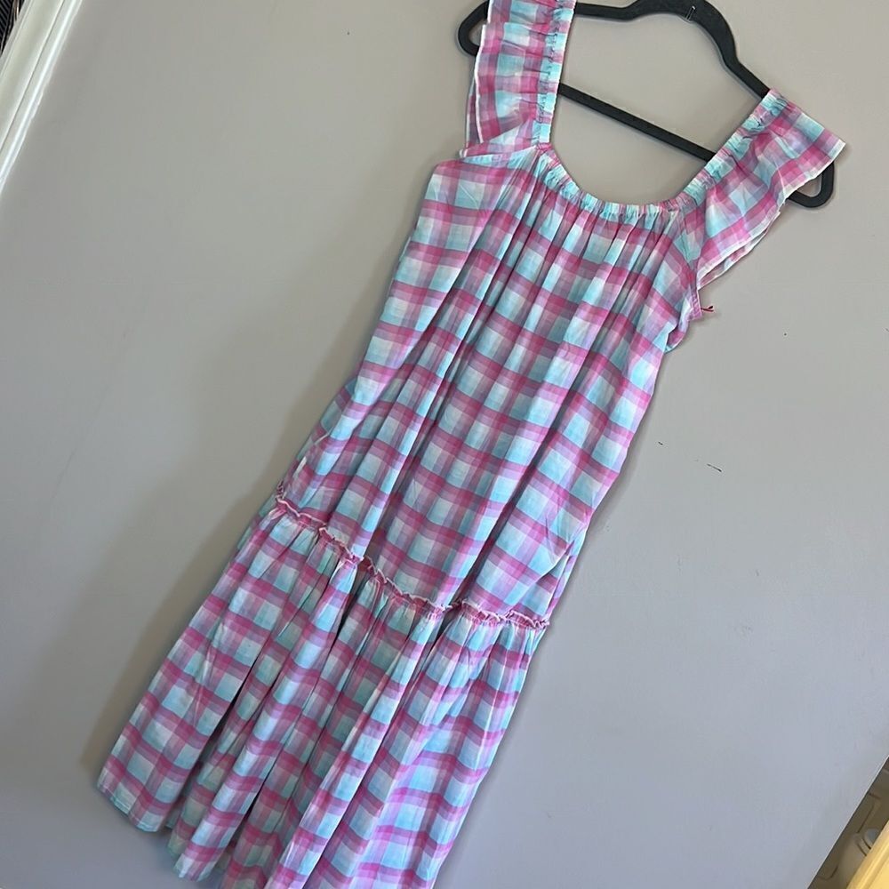NWT Simply Southern Pink and Blue Midi Sundress - Size Large